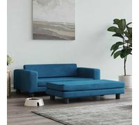 Lettino per Cani con Estensione Blu 100x50x30 cm in Velluto