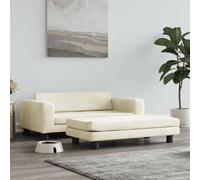 Lettino per Cani con Estensione Crema 100x50x30 cm in Velluto