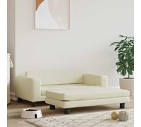 Lettino per Cani con Estensione Crema 100x50x30cm in Similpelle