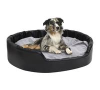 Lettino per Cani Nero e Grigio 99x89x21 cm Peluche e Similpelle