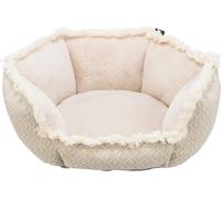 Lettino per cani TRIXIE Boho 50 × 50 cm in beige - morbido cuscino per cani con elementi in peluche - cestino per cani di piccola taglia - antiscivolo e lavabile - 38212
