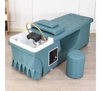 Lettino per la cura della testa da barbiere con scaldabagno, lettino per massaggi thailandesi intelligente per parrucchieri e spa