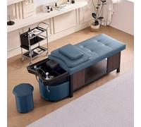 Lettino per massaggi thailandesi, vasca multifunzionale per shampoo da salone, con acqua calda costante, fumigazione e riscaldatore, blu