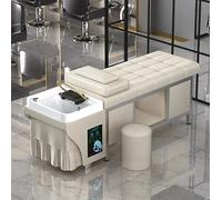 Lettino per massaggio thailandese con ciclo dell'acqua per centri estetici e spa, lettino intelligente per il lavaggio dei capelli bianchi