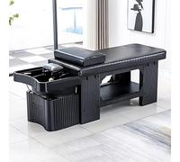 Lettino per Shampoo E Massaggio Head Spa, Design Lussuoso A Righe Nere con Luce, Include Comodo Poggiatesta E Ampio Spazio Di Archiviazione, Attrezzatura per La Bellezza