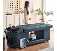 Lettino per shampoo portatile con scaldabagno, massaggio termale a temperatura costante e fumigazione per salone di barbiere