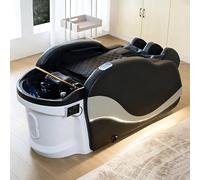 Lettino per shampoo professionale da salone, moderno massaggio SPA con luce ambientale curva futuristica per il lavaggio della testa