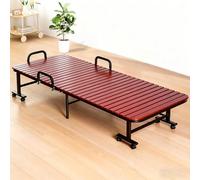 Lettino Pieghevole da Esterno con Telaio Robusto, Letto a Scomparsa Resistenti per Adulti, Lettini da Campeggio da Viaggio in Legno Massello con Braccioli, Angoli Arrotondati(Brown)