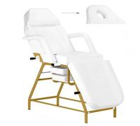 Lettino poltrona per estetista con cassetti - 3 snodi con foro viso - bianca oro nera