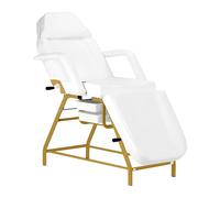 Lettino poltrona per estetista con cassetti - 3 snodi con foro viso - bianca oro nera