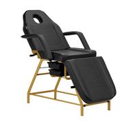 Lettino poltrona per estetista con cassetti - 3 snodi con foro viso - bianca oro nera