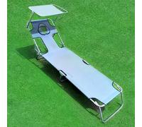 Lettino Prendisole Abbronzante Pieghevole e Leggera, Spiaggina Mare da Giardino Reclinabili con Foro for Il Viso, for Spiaggia, Piscina, Pesca, Bagni di Sole, Campeggio