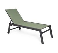 Lettino prendisole alluminio HILDE Antracite e Verde 0664001