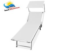Lettino Prendisole Alluminio Pieghevole LIDO Spiaggia Giardino Bianco 190x60x40