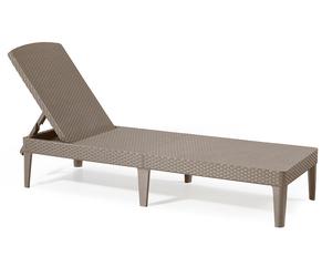Lettino Prendisole da Giardino 187,5x58x29 cm in Resina Keter Jaipur Cappuccino