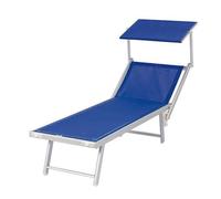 Lettino prendisole in alluminio pieghevole Blu mare piscina giardino reclinabile