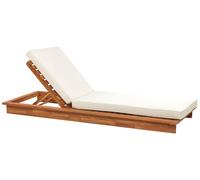 Lettino prendisole legno chiaro e cuscino bianco sporco GRANARI