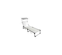 Lettino Da Mare Pieghevole Con Parasole In Alluminio 2x1 Bianco
