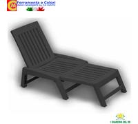 Lettino Prendisole Pieghevole In Resina Antracite Da Esterno Piscina Mare 177 Cm