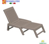 Lettino Prendisole Pieghevole In Resina Tortora Da Esterno Piscina Mare 177 Cm