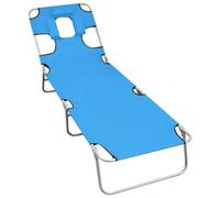 Lettino Prendisole Pieghevole Poggiatesta Acciaio Blu Turchese