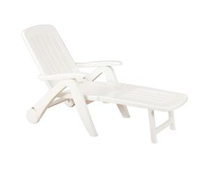 Lettino prendisole pieghevole reclinabile con braccioli Cancun plastica bianco Bianco