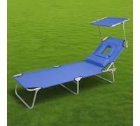 Lettino Prendisole Pieghevole, Sdraio da Giardino da Esterno con Posizione Regolabile, Lettino da Campeggio for Esterno, Spiaggia, Campeggio, Piscina, Prato