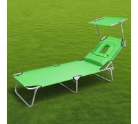 Lettino Prendisole Pieghevole, Sdraio da Giardino da Esterno con Posizione Regolabile, Lettino da Campeggio for Esterno, Spiaggia, Campeggio, Piscina, Prato