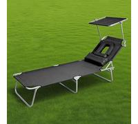 Lettino Prendisole Pieghevole, Sdraio da Giardino da Esterno con Posizione Regolabile, Lettino da Campeggio for Esterno, Spiaggia, Campeggio, Piscina, Prato
