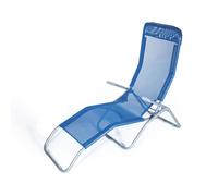 Lettino prendisole Riccione in metallo e textilene blu Blu