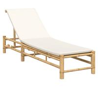 vidaXL Lettino Prendisole con Cuscini 55x199x30 cm in Bambù, lettino, lettino, lettino lounge, lettino, chaise longue, chaise longue