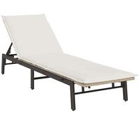 vidaXL Lettino Prendisole con Cuscini Beige in Polyrattan