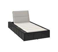 LETTINO PRENDISOLE VIDAXL Con Cuscino Galleggiante Nero In Polyrattan