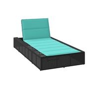 LETTINO PRENDISOLE VIDAXL Con Cuscino Galleggiante Nero In Polyrattan