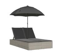 LETTINO PRENDISOLE VIDAXL Cuscini E Parasole Grigio Chiaro Polyrattan