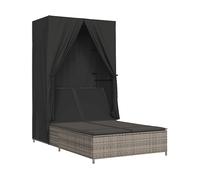 LETTINO PRENDISOLE VIDAXL Doppio Tetto E Tende Grigio In Polyrattan