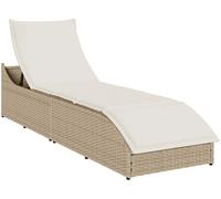 LETTINO PRENDISOLE VIDAXL Pieghevole Con Cuscino E Portaoggetti Beige