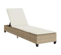 vidaXL Lettino Prendisole con Cuscini Beige 55x200x25,5cm Polyrattan, lettino, lettino, lettino, lettino, lettino, chaise longue, lettino lounge