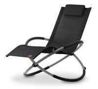 Lettino relax CampFeuer | Nero | lettino da giardino pieghevole, sedia da giardino | Lettino a dondolo, sedia pieghevole, sedia a sdraio, lettino da esterno, lettino da spiaggia, lettino da balcone