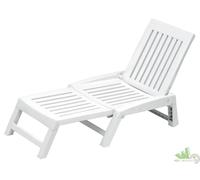 Lettino Prendisole in Resina Bianco Sdraio Pieghevole da esterno Orfeo