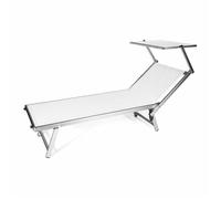 LETTINO SDRAIO MARE PRENDISOLE SPIAGGIA ALLUMINIO PARASOLE REGOLABILE BIANCO
