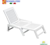 Lettino Sdraio Pieghevole Bianco Orfeo In Resina Da Esterno Piscina Mare 177 Cm