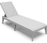 Lettino Sdraio Prendisole da Giardino in Resina Numana Bianco 186 x 60 x 29 cm