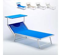 Lettino Spiaggia Mare in Alluminio Grande Italia XL Professionale - Blu