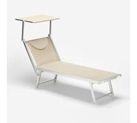 Lettino Spiaggia Mare Prendisole Professionale Alluminio Santorini - Beige