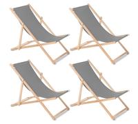 Lettino Universale GreenBlue legno faggio regolabile 4 pezzi GB183 grigio