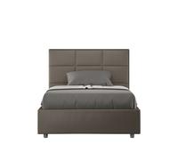 Letto 1 Piazza e Mezzo 120x200 cm con Rete e Contenitore Mika Cappuccino