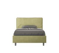 Letto 1 Piazza E Mezzo 120x200 cm Senza Rete Imbottito in Microfibra Antea Large Tè Verde