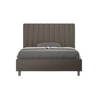 Letto 1 Piazza e Mezzo 120x210 cm con Rete e Contenitore Agueda Cappuccino