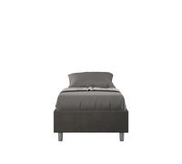 Letto 1 Piazza e Mezzo Sommier 120x190 cm con Rete Azelia Grigio